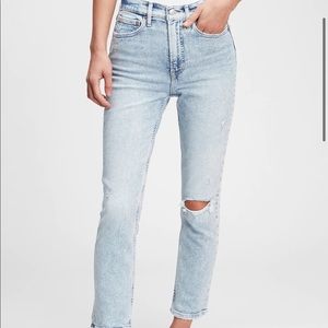 Gap High Rise Destructed Cigarette Jeans